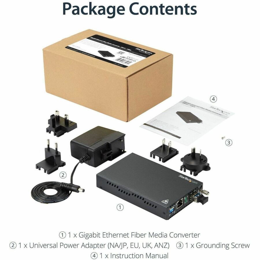 Alternate-Image5 Image for StarTech.com Gigabit Ethernet Copper-to-Fiber Media Converter - SM LC - 10 km - Ethernet Media Converter - GbE Converter