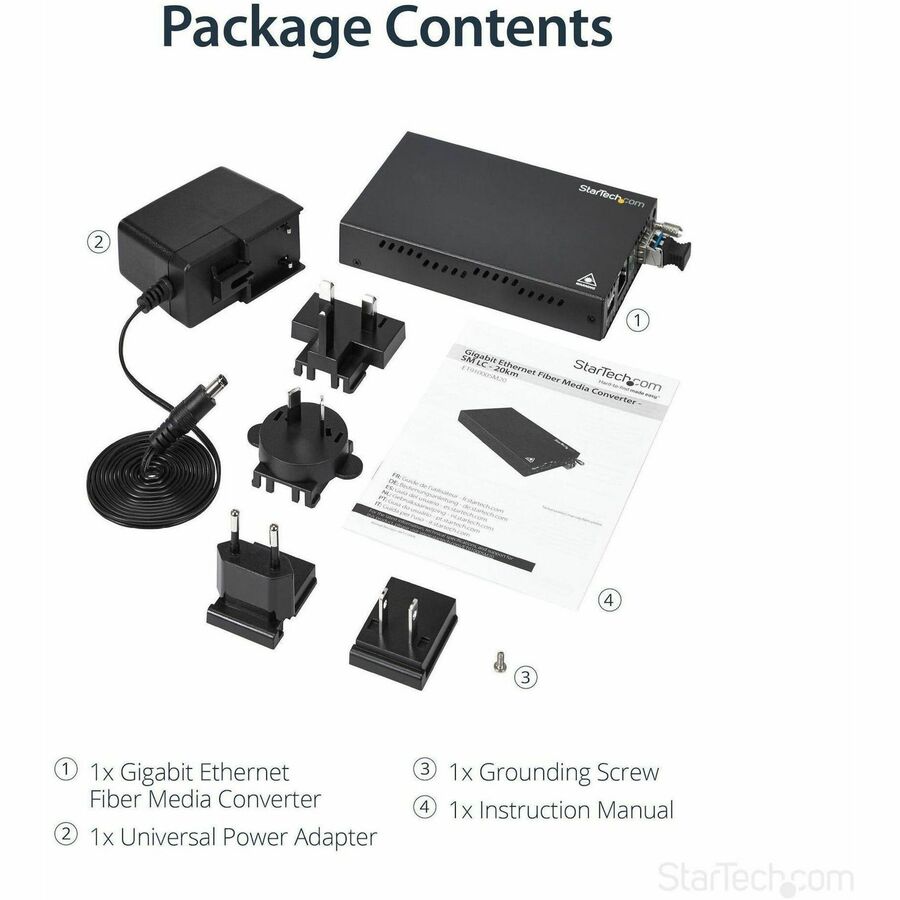 Alternate-Image5 Image for StarTech.com Gigabit Ethernet Copper-to-Fiber Media Converter - SM LC - 20 km - Ethernet Media Converter - GbE Converter