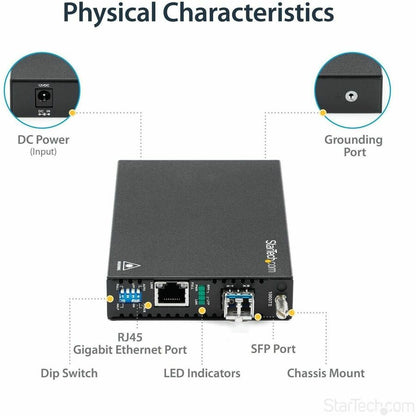 Alternate-Image4 Image for StarTech.com Gigabit Ethernet Copper-to-Fiber Media Converter - SM LC - 20 km - Ethernet Media Converter - GbE Converter