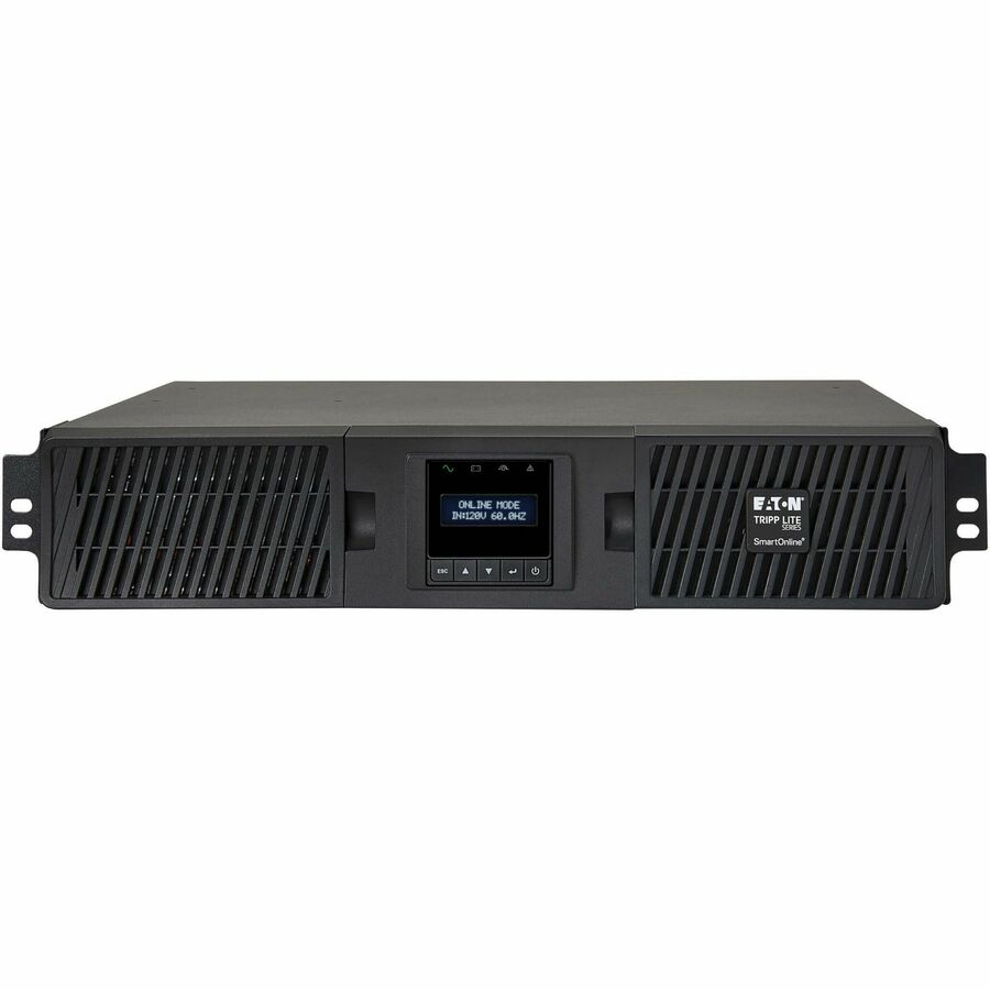 Front Image for Eaton Tripp Lite Series SmartOnline 1500VA 1350W 120V Double-Conversion UPS - 8 Outlets, Extended Run, Network Card Included, LCD, USB, DB9, 2U Rack/Tower