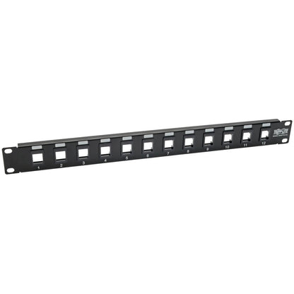 Main Image for Eaton Tripp Lite Series 12-Port 1U Rack-Mount Unshielded Blank Keystone/Multimedia Patch Panel, RJ45 Ethernet, USB, HDMI, Cat5e/6