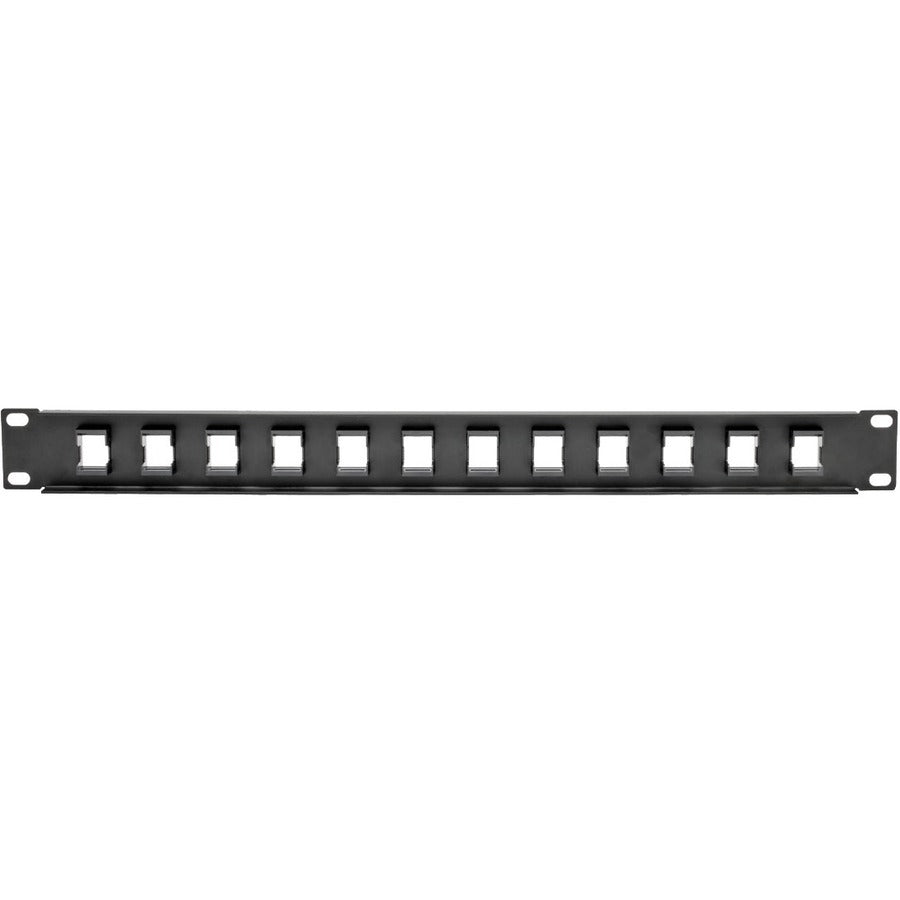 Rear Image for Eaton Tripp Lite Series 12-Port 1U Rack-Mount Unshielded Blank Keystone/Multimedia Patch Panel, RJ45 Ethernet, USB, HDMI, Cat5e/6