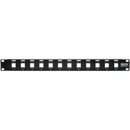 Front Image for Eaton Tripp Lite Series 12-Port 1U Rack-Mount Unshielded Blank Keystone/Multimedia Patch Panel, RJ45 Ethernet, USB, HDMI, Cat5e/6