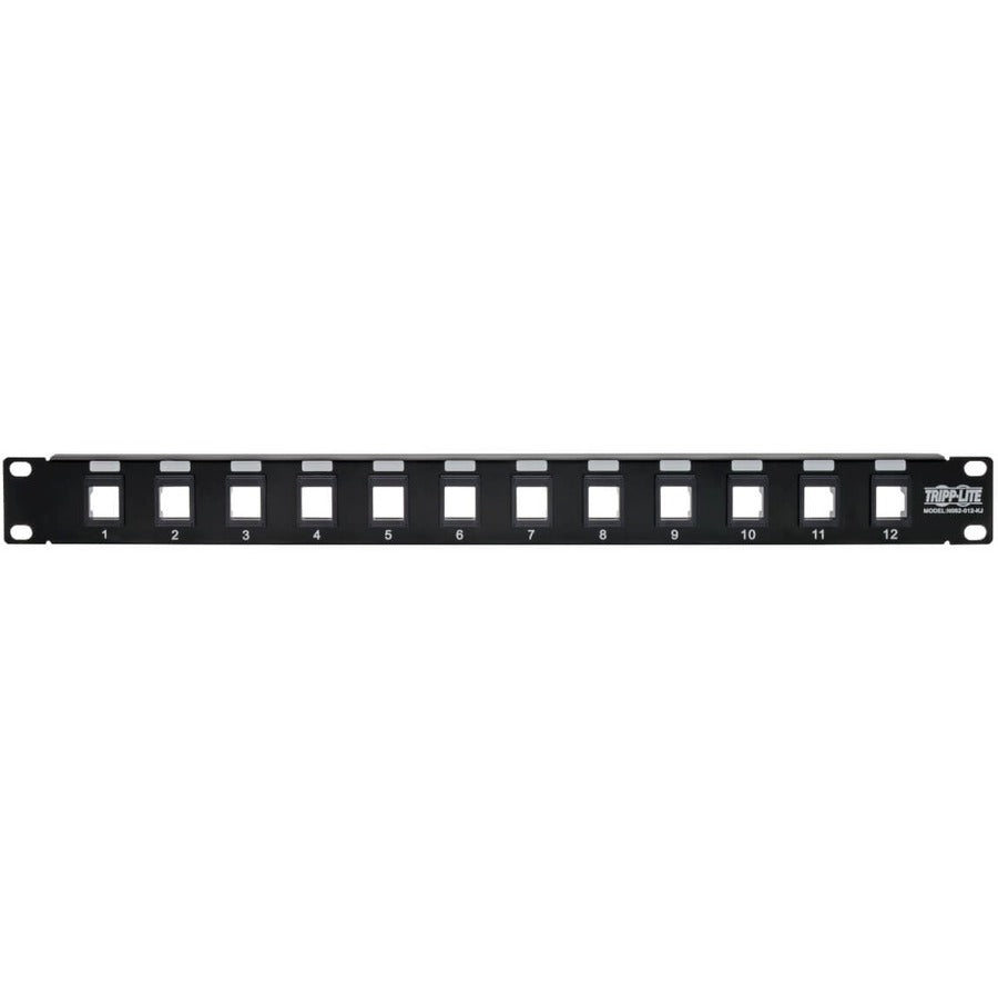 Alternate-Image3 Image for Eaton Tripp Lite Series 12-Port 1U Rack-Mount Unshielded Blank Keystone/Multimedia Patch Panel, RJ45 Ethernet, USB, HDMI, Cat5e/6