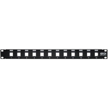 Alternate-Image3 Image for Eaton Tripp Lite Series 12-Port 1U Rack-Mount Unshielded Blank Keystone/Multimedia Patch Panel, RJ45 Ethernet, USB, HDMI, Cat5e/6