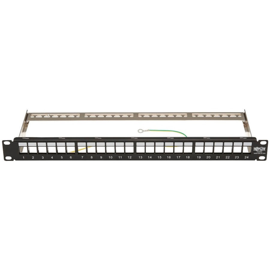 Alternate-Image2 Image for Eaton Tripp Lite Series 24-Port 1U Rack-Mount Shielded Blank Keystone/Multimedia Patch Panel, RJ45 Ethernet, USB, HDMI, Cat5e/6