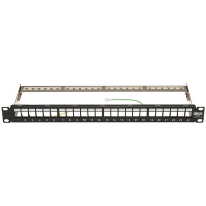 Alternate-Image2 Image for Eaton Tripp Lite Series 24-Port 1U Rack-Mount Shielded Blank Keystone/Multimedia Patch Panel, RJ45 Ethernet, USB, HDMI, Cat5e/6
