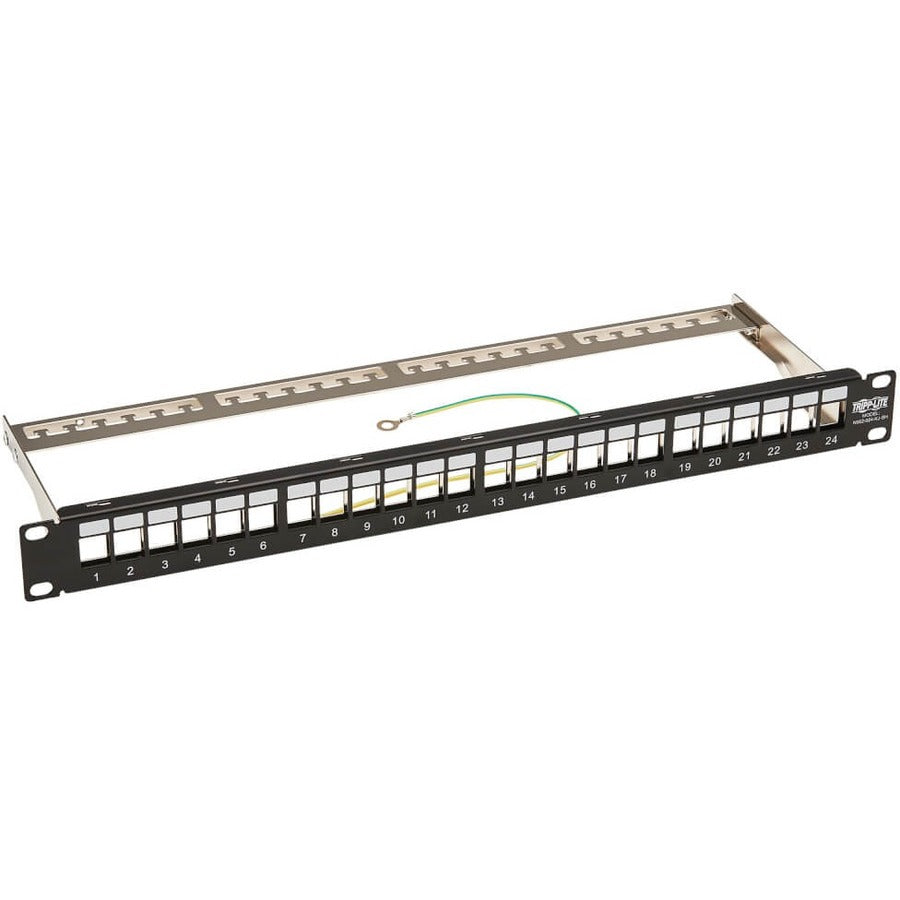 Main Image for Eaton Tripp Lite Series 24-Port 1U Rack-Mount Shielded Blank Keystone/Multimedia Patch Panel, RJ45 Ethernet, USB, HDMI, Cat5e/6