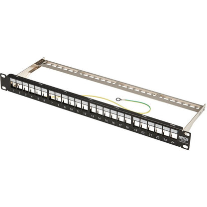Alternate-Image1 Image for Eaton Tripp Lite Series 24-Port 1U Rack-Mount Shielded Blank Keystone/Multimedia Patch Panel, RJ45 Ethernet, USB, HDMI, Cat5e/6