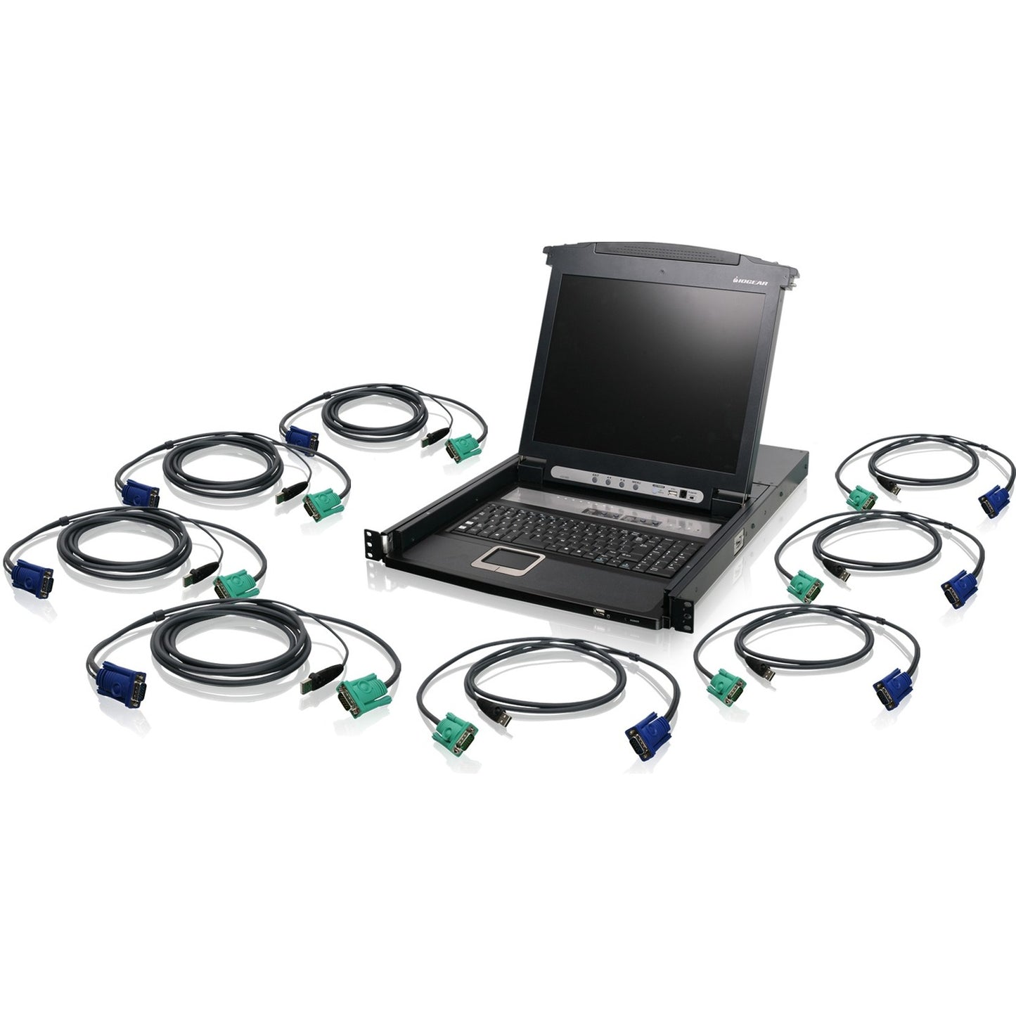 Main Image for IOGEAR 8-Port LCD Combo KVM Switch with USB KVM Cables (TAA Compliant)