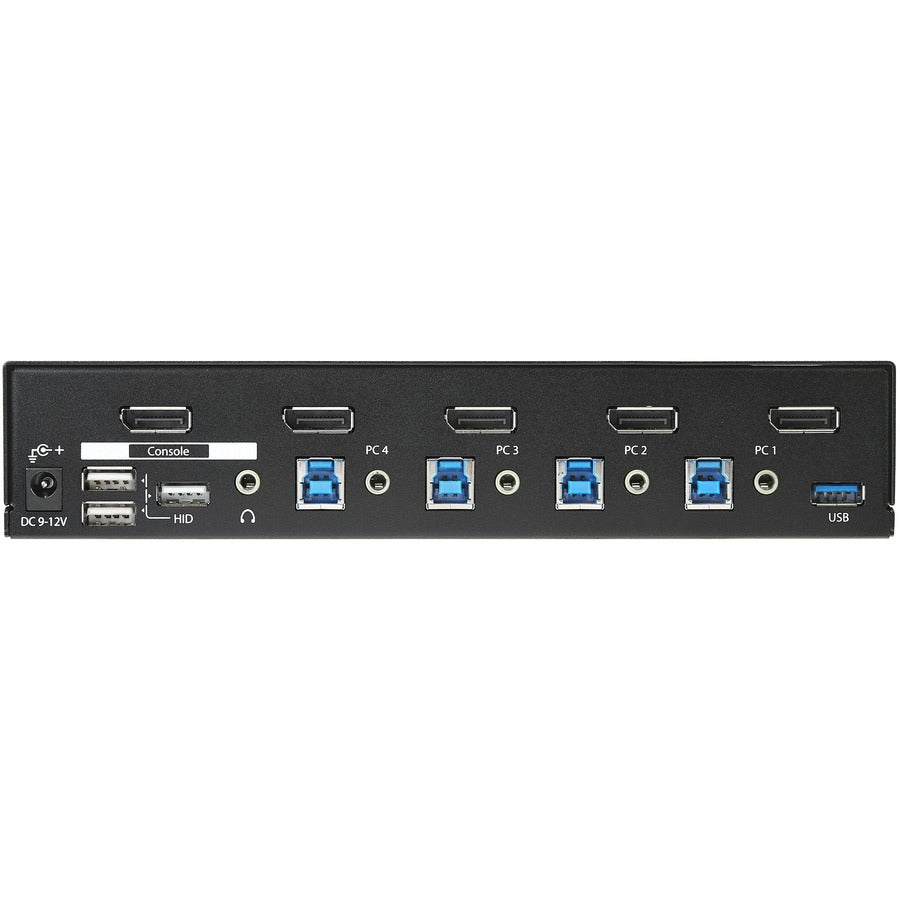Rear Image for StarTech.com 4-Port DisplayPort KVM Switch - DP KVM Switch with Built-in USB 3.0 Hub for Peripherals - 4K 30 Hz