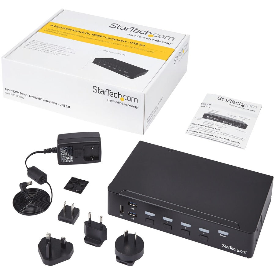 Alternate-Image1 Image for StarTech.com 4-Port HDMI KVM Switch - Built-in USB 3.0 Hub for Peripheral Devices - 1080p