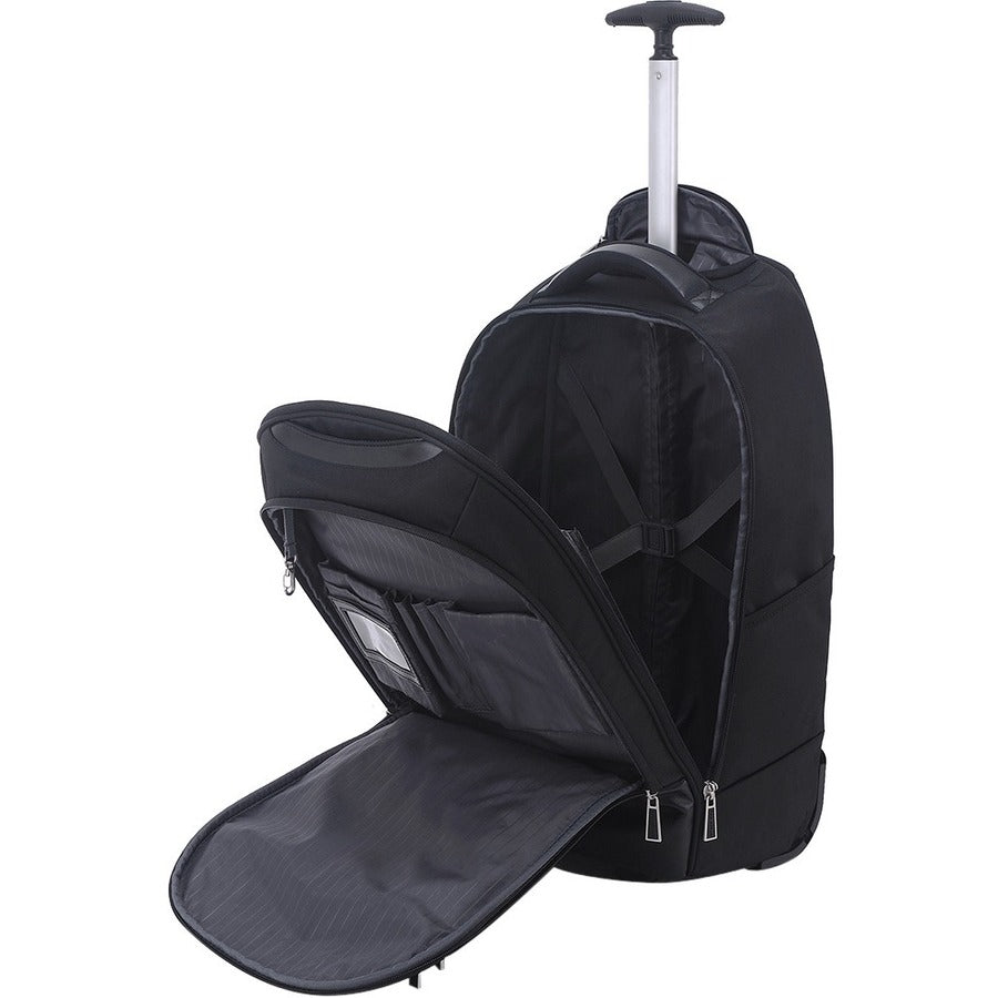 Left Image for ECO STYLE Tech Exec Carrying Case (Rolling Backpack) for 17.3" Notebook - Black