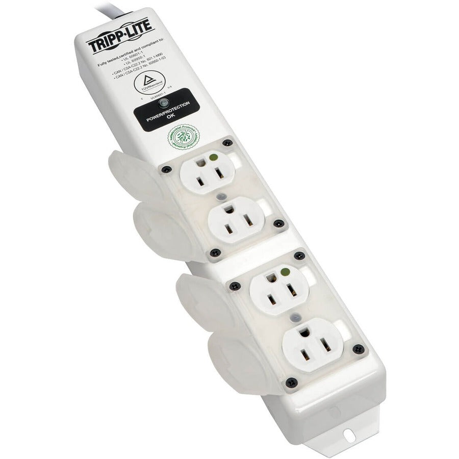 Alternate-Image3 Image for Eaton Tripp Lite Series Safe-IT UL 60601-1 Medical-Grade Surge Protector for Patient-Care Vicinity, 4x Hospital-Grade Outlets, 6 ft. Cord, Antimicrobial Protection