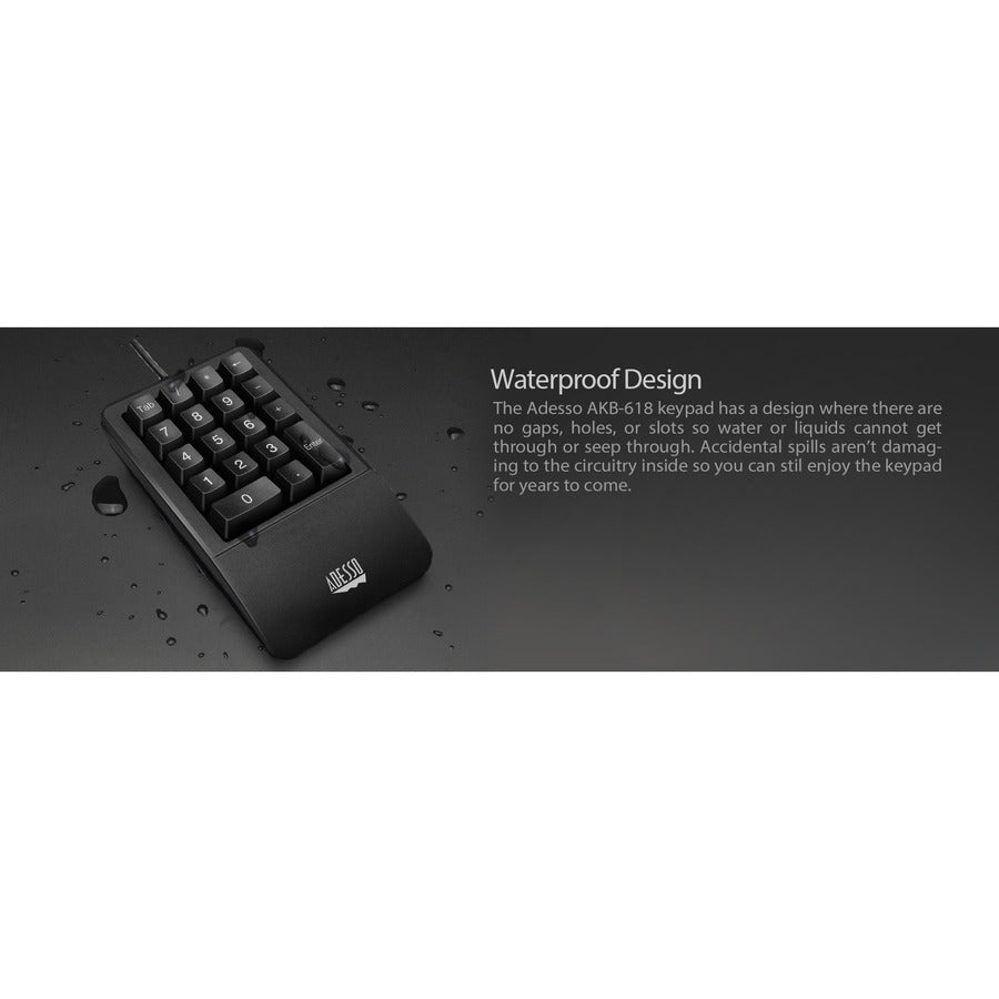 Alternate-Image5 Image for Adesso Antimicrobial Waterproof Numeric Keypad with Wrist Rest Support