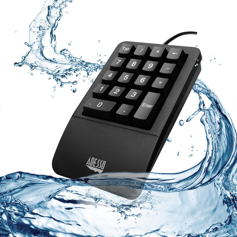 Alternate-Image1 Image for Adesso Antimicrobial Waterproof Numeric Keypad with Wrist Rest Support