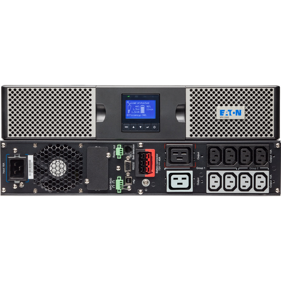 Alternate-Image1 Image for Eaton 9PX 3000VA 2700W 120V Online Double-Conversion UPS - L5-30P, 6x 5-20R, 1 L5-30R Outlets, Cybersecure Network Card Option, Extended Run, 2U Rack/Tower