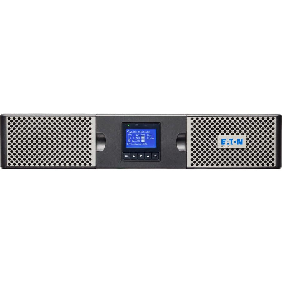 Front Image for Eaton 9PX 2200VA 2000W 208V Online Double-Conversion UPS - L6-20P, 8 C13, 2 C19 Outlets, Cybersecure Network Card Option, Extended Run, 2U Rack/Tower