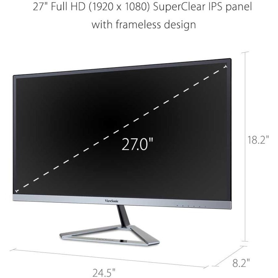 Alternate-Image2 Image for ViewSonic VX2776-SMHD 27 Inch 1080p Widescreen IPS Monitor with Ultra-Thin Bezels, HDMI and DisplayPort
