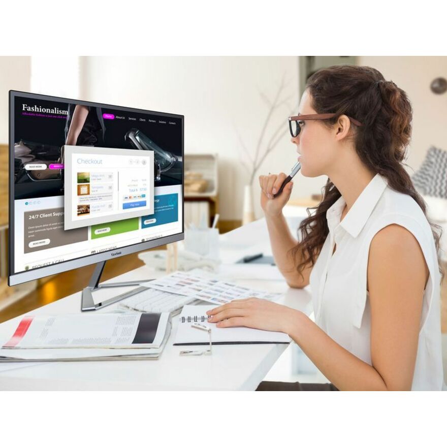Life-Style Image for ViewSonic VX2776-SMHD 27 Inch 1080p Widescreen IPS Monitor with Ultra-Thin Bezels, HDMI and DisplayPort