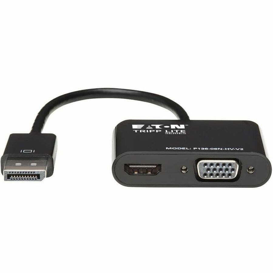 Alternate-Image1 Image for Eaton Tripp Lite Series DisplayPort to VGA/HDMI All-in-One Converter Adapter, DP ver 1.2, 4K 30 Hz HDMI
