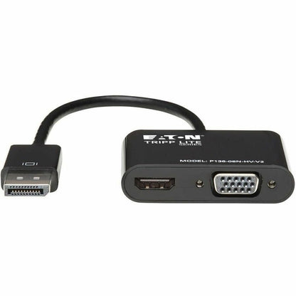 Alternate-Image1 Image for Eaton Tripp Lite Series DisplayPort to VGA/HDMI All-in-One Converter Adapter, DP ver 1.2, 4K 30 Hz HDMI