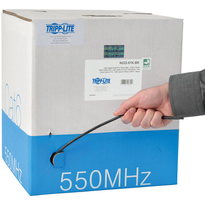 Alternate-Image1 Image for Eaton Tripp Lite Series Cat6 Gigabit Solid Core UTP PVC Bulk Ethernet Cable, Black, 1000 ft. (304.8 m), TAA