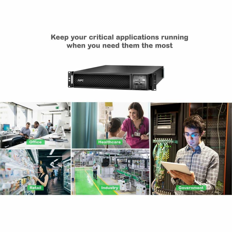 Alternate-Image6 Image for APC Smart-UPS On-Line, 3kVA, Rackmount 2U, 208V, 2x L6-20R+1x L6-30R NEMA outlets, Network Card, Extended runtime, W/ rail kit