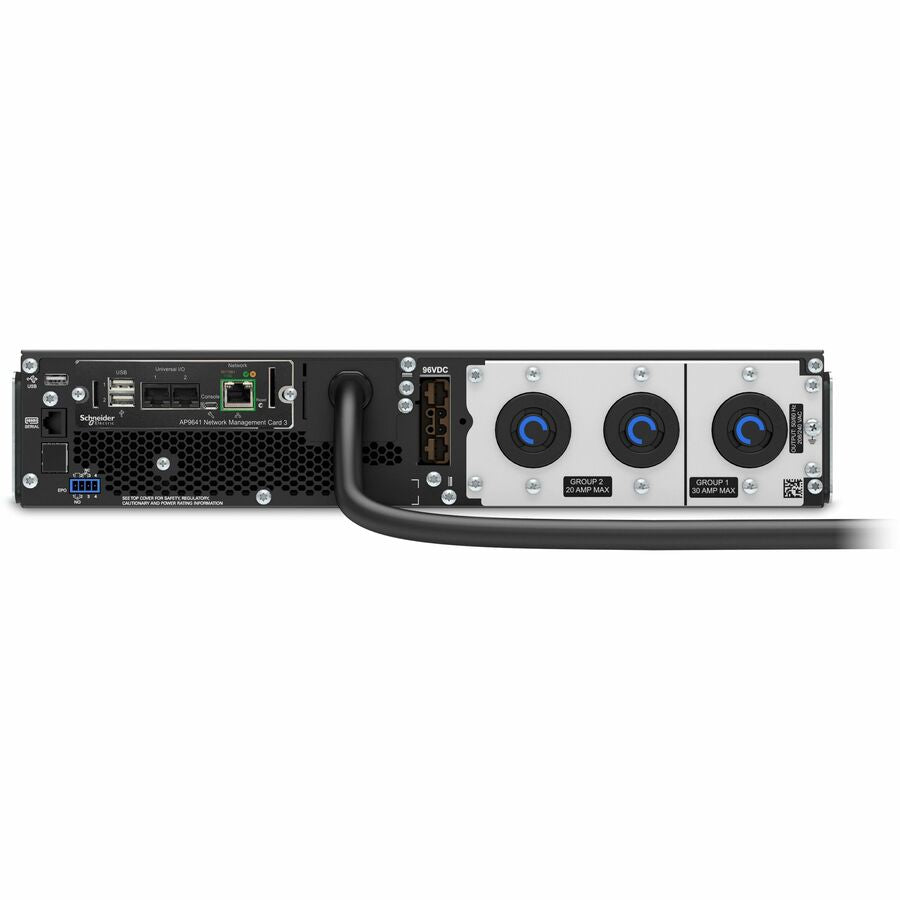 Rear Image for APC Smart-UPS On-Line, 3kVA, Rackmount 2U, 208V, 2x L6-20R+1x L6-30R NEMA outlets, Network Card, Extended runtime, W/ rail kit