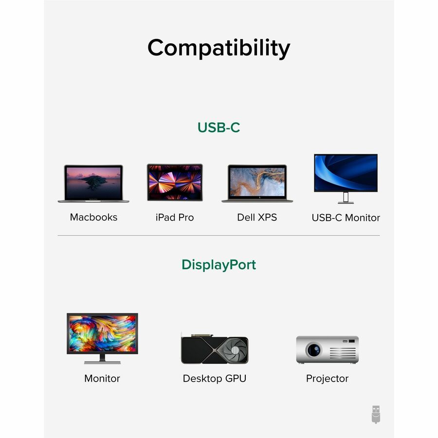 Alternate-Image3 Image for Plugable USB C to DisplayPort Bi Directional Cable 6 feet (1.8m)