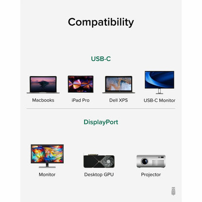 Alternate-Image3 Image for Plugable USB C to DisplayPort Bi Directional Cable 6 feet (1.8m)