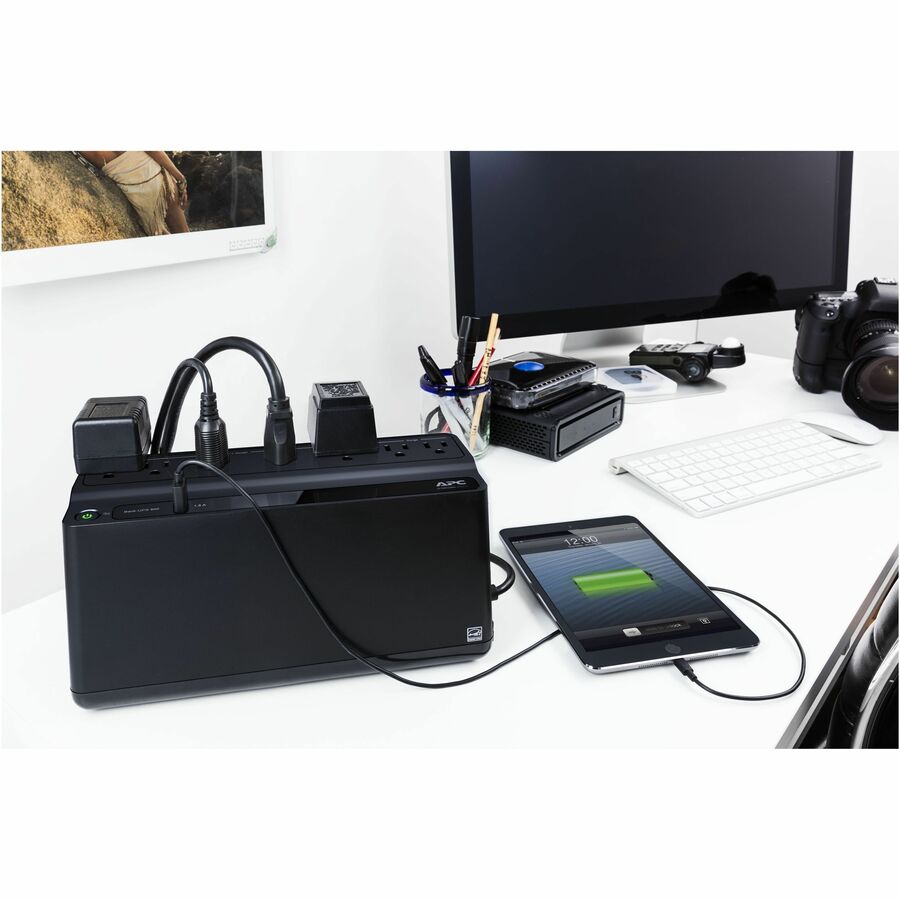 Alternate-Image3 Image for APC Back-UPS 600VA, 120V, 1 USB charging port, 7 NEMA outlets (2 surge)