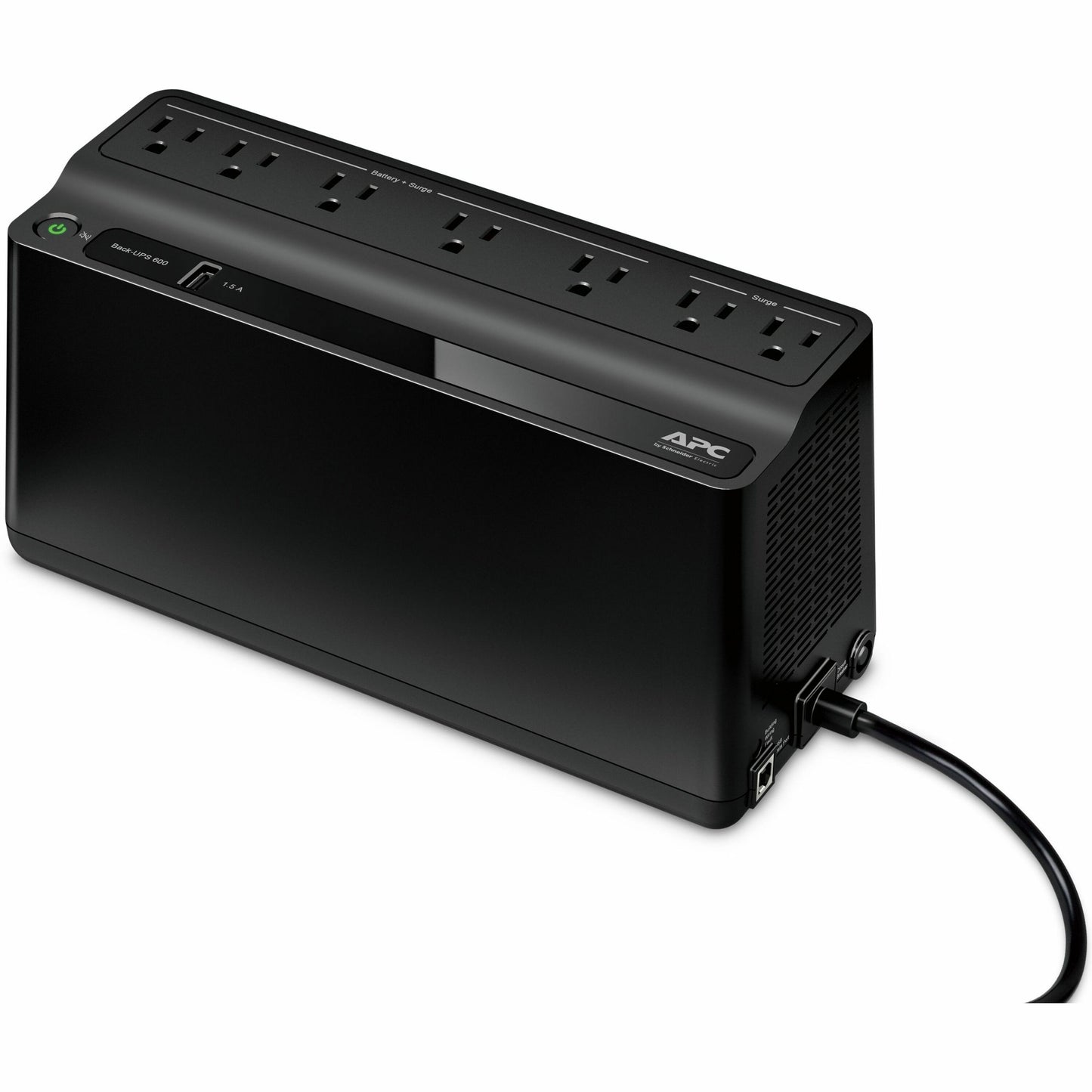 Main Image for APC Back-UPS 600VA, 120V, 1 USB charging port, 7 NEMA outlets (2 surge)