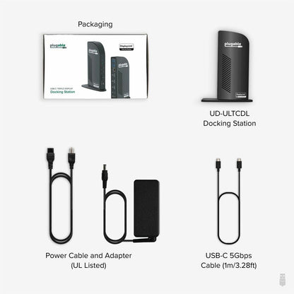 Alternate-Image7 Image for Plugable 13-in-1 USB-C Triple Monitor Docking Station with 100W Charging, Compatible with Windows, Mac, and Chrome with Thunderbolt 3 / 4 or USB-C
