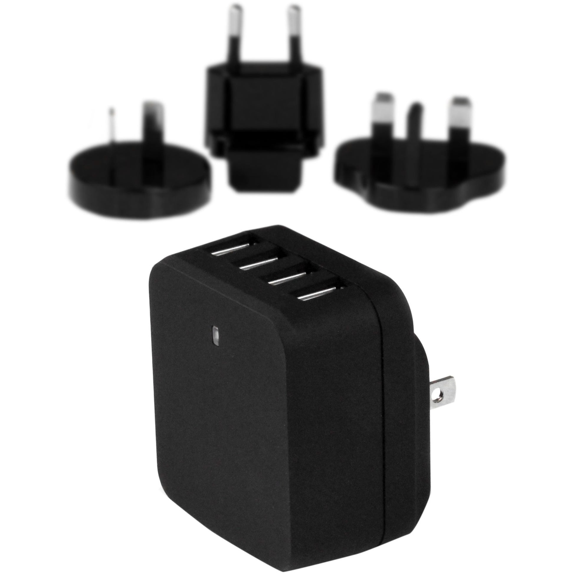 Main Image for StarTech.com Travel USB Wall Charger? 4 Port? Black? Universal Travel Adapter? International Power Adapter? USB Charger