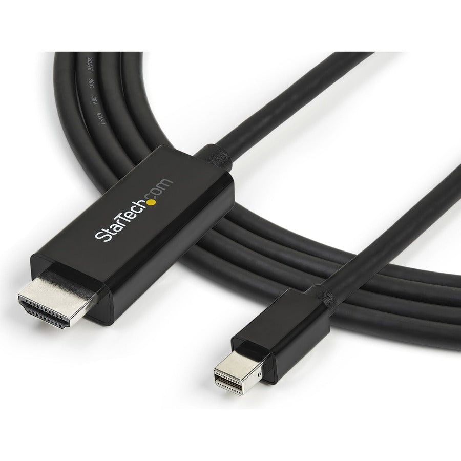 Alternate-Image1 Image for StarTech.com 10ft (3m) Mini DisplayPort to HDMI Cable, 4K 30Hz Video, Mini DP to HDMI Adapter/Converter Cable, mDP to HDMI Monitor/Display