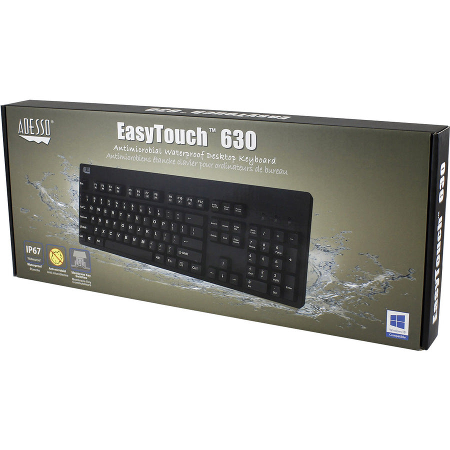 Alternate-Image2 Image for Adesso EasyTouch 630UB - Antimicrobial Waterproof Keyboard
