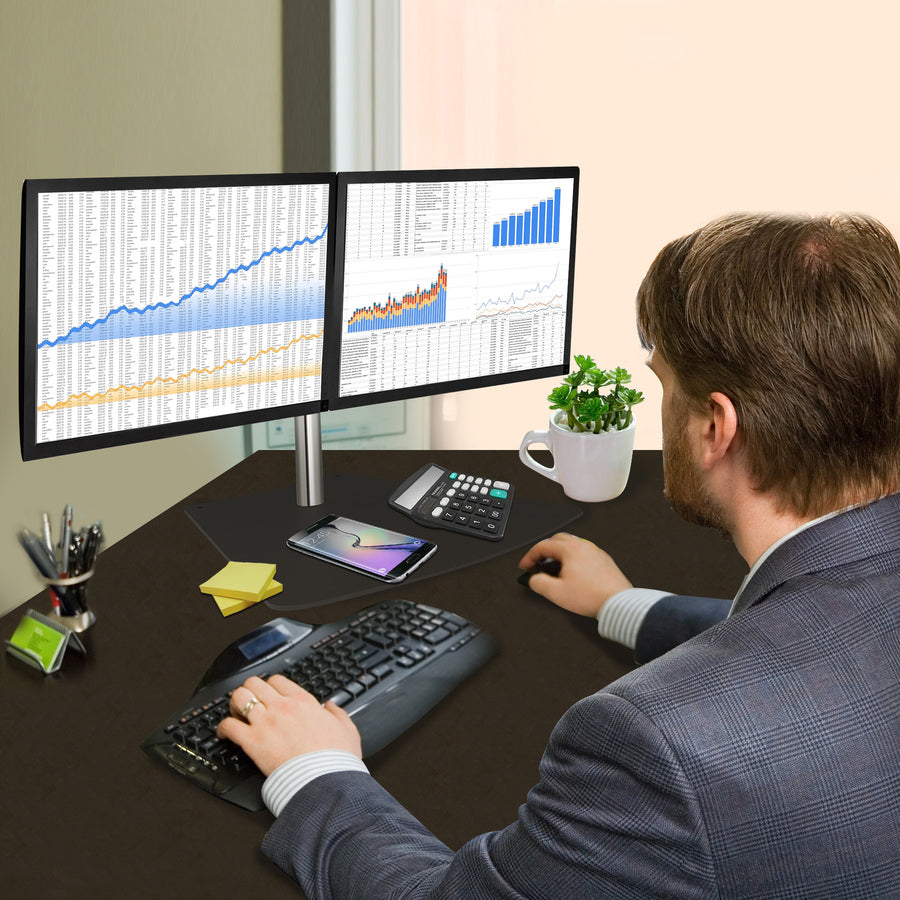 Life-Style Image for SIIG Easy-Adjust Dual Monitor Desk Stand - 13" to 27"