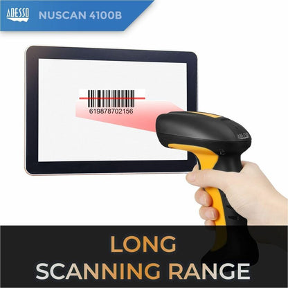 Alternate-Image1 Image for Adesso NuScan 4100B Bluetooth Antimicrobial Waterproof CCD Barcode Scanner