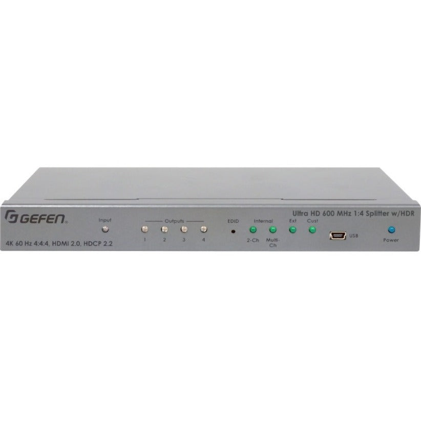 Front Image for Gefen Ultra HD 600 MHz 1:4 Splitter for HDMI w/ HDR (EXT-UHD600-14)