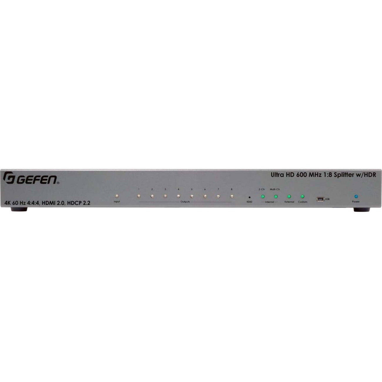 Main Image for Gefen 4K Ultra HD 600 MHz HDMI Splitter, 8x Ultra HD Display, 4K 60Hz, HDR, Deep Color, HDCP 2.2, Dolby Atmos, DTS-X, 3D Pass-Through, Cascading, EDID Management, Audio Control, Video Distribution