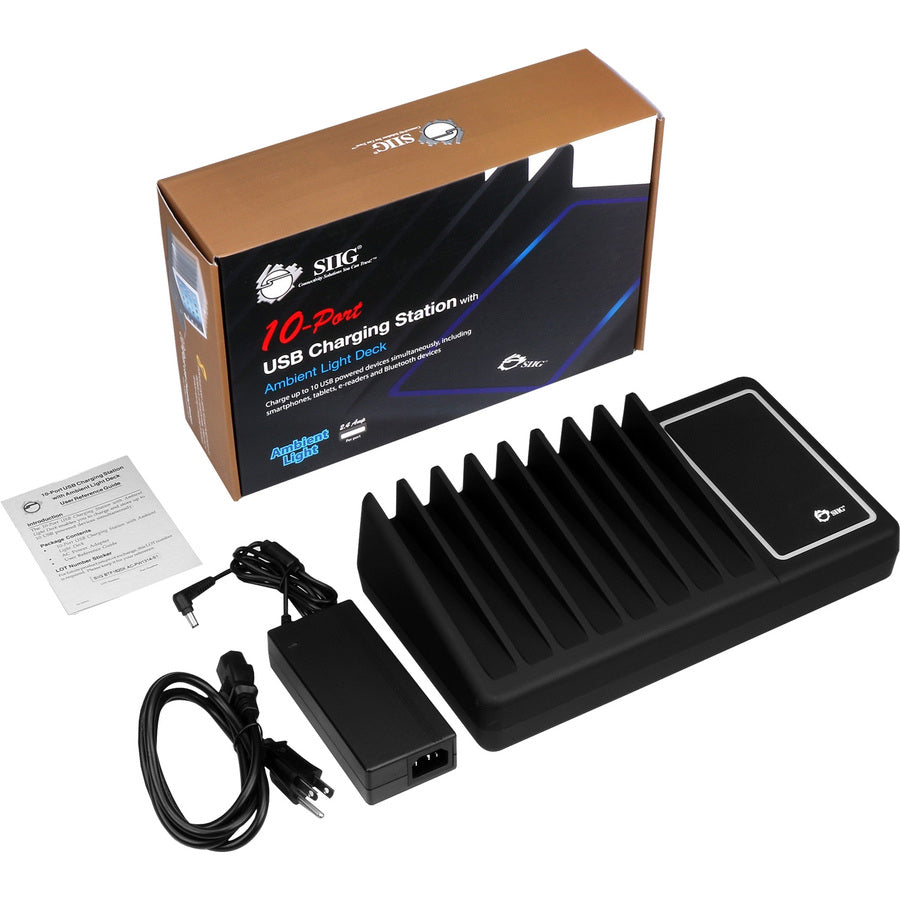 Alternate-Image4 Image for SIIG 10-Port USB Charging Station with Ambient Light Deck