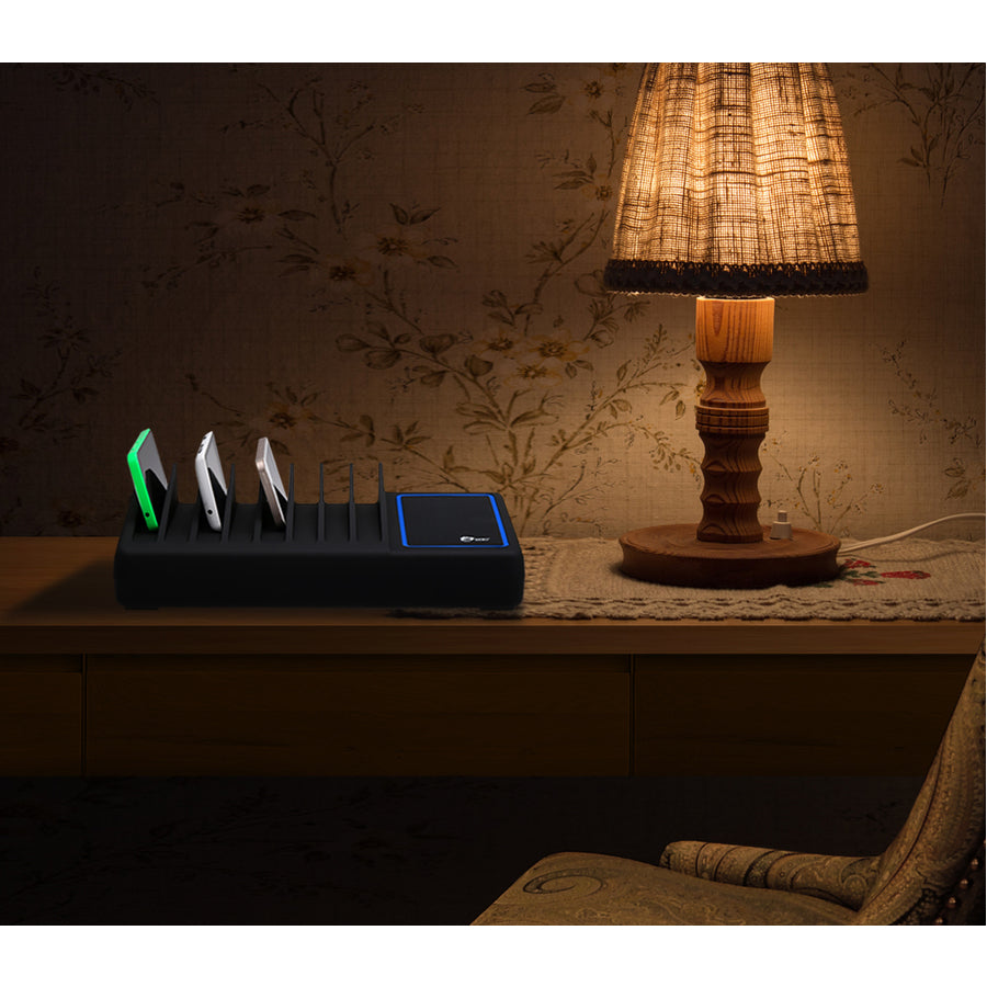 Life-Style Image for SIIG 10-Port USB Charging Station with Ambient Light Deck