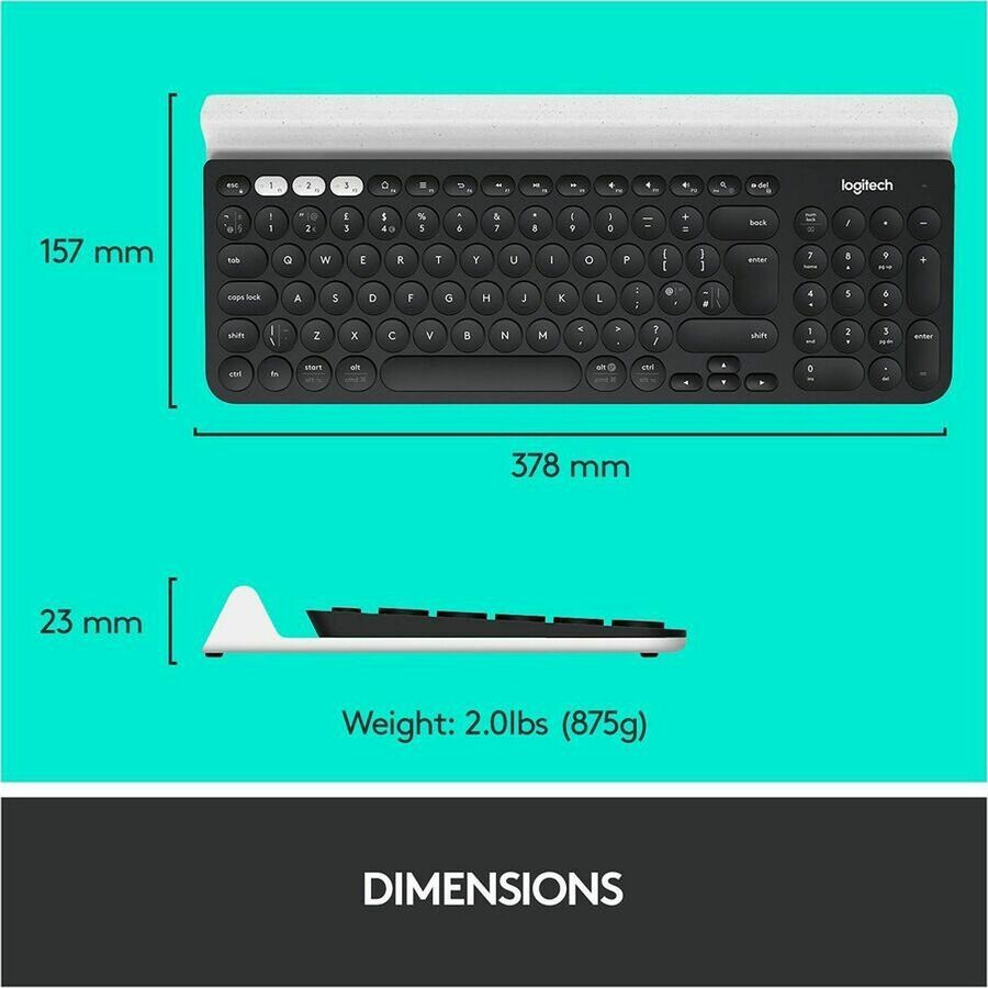 Alternate-Image6 Image for Logitech K780 Multi-Device Wireless Keyboard for Windows, Wireless 2.4GHz, Bluetooth, Smartphone and Tablet Cradle