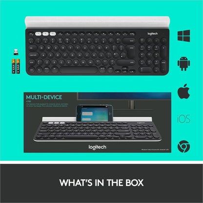 Alternate-Image8 Image for Logitech K780 Multi-Device Wireless Keyboard for Windows, Wireless 2.4GHz, Bluetooth, Smartphone and Tablet Cradle