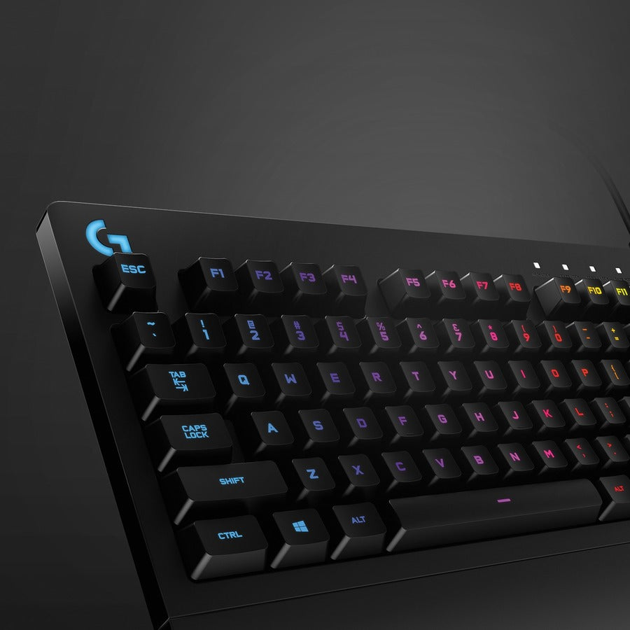 Alternate-Image2 Image for Logitech G213 Prodigy Gaming Keyboard - Wired RGB Backlit Keyboard with Mech-dome Keys, Palm Rest, Adjustable Feet, Media Controls, USB, Compatible with Windows