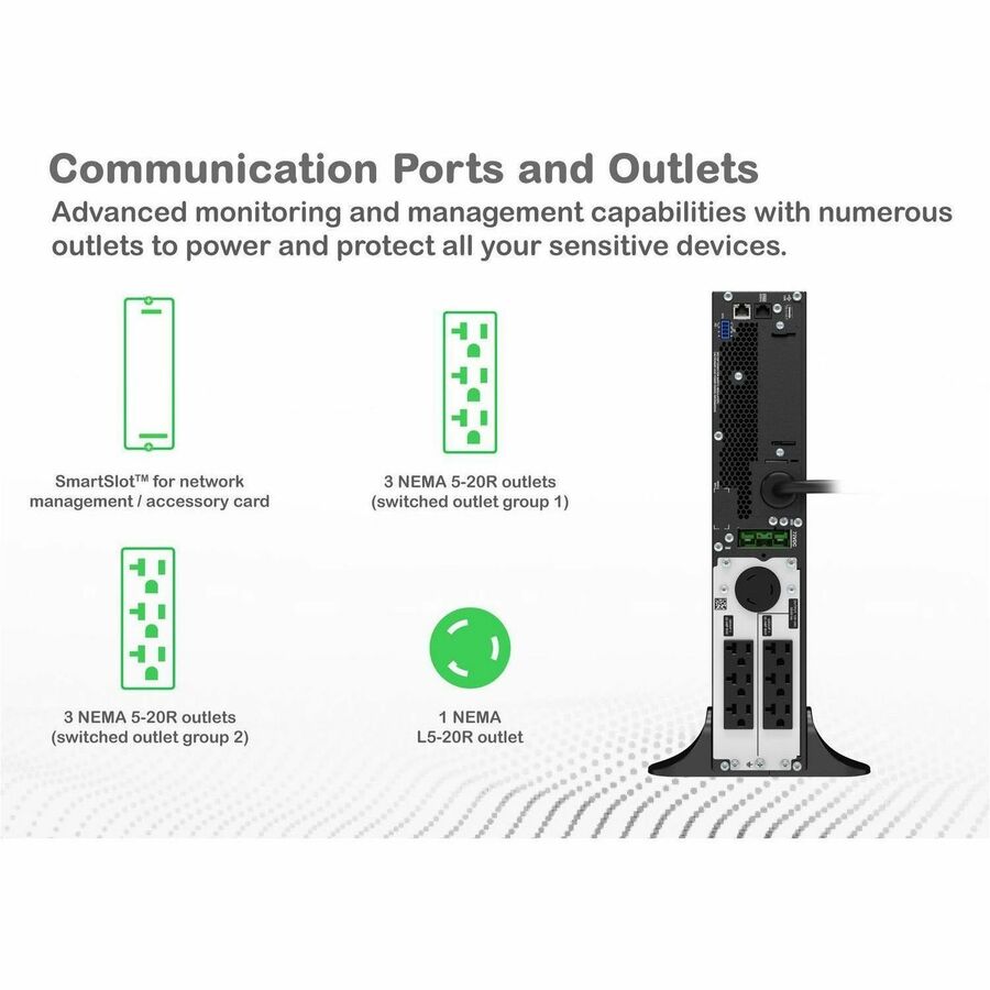 Alternate-Image5 Image for APC Smart-UPS On-Line, 2200VA, Tower, 120V, 6x 5-20R+1x L5-20R NEMA outlets, SmartSlot, Extended runtime, W/O rail kit