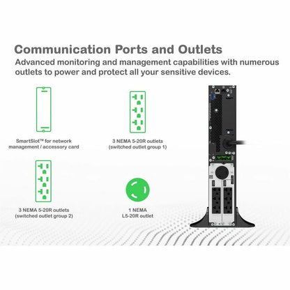 Alternate-Image5 Image for APC Smart-UPS On-Line, 2200VA, Tower, 120V, 6x 5-20R+1x L5-20R NEMA outlets, SmartSlot, Extended runtime, W/O rail kit