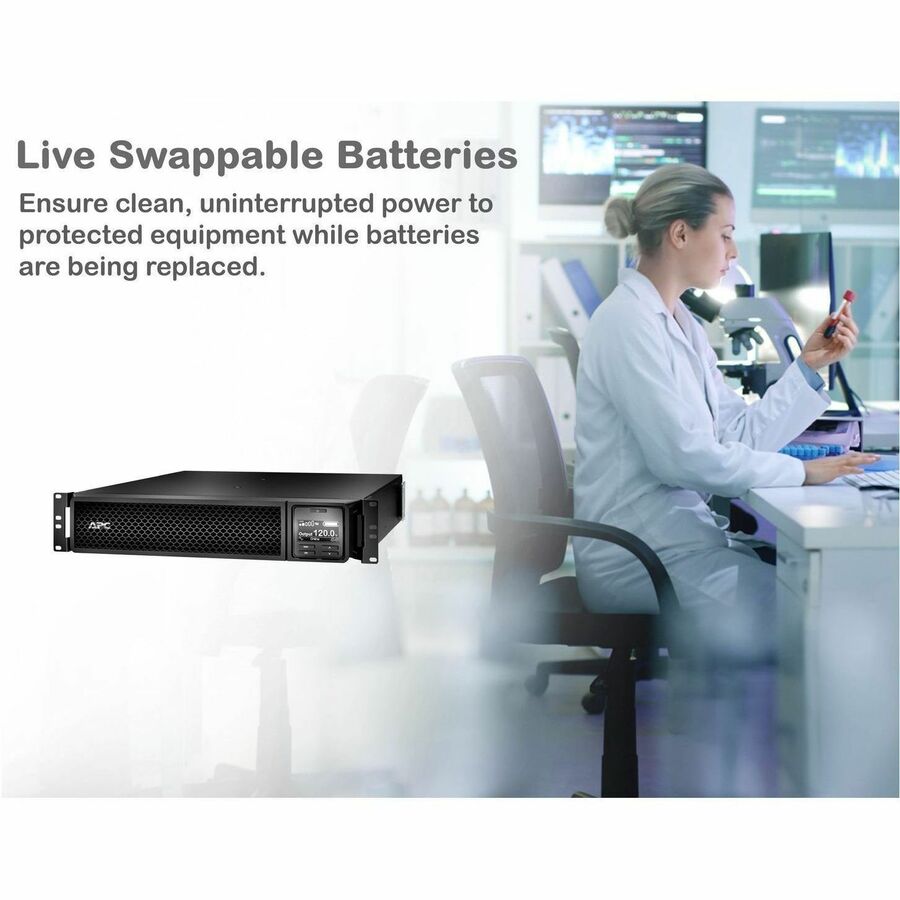 Alternate-Image1 Image for APC Smart-UPS On-Line, 2200VA, Rackmount 2U, 120V, 6x 5-20R+1x L5-20R NEMA outlets, SmartSlot, Extended runtime, W/ rail kit