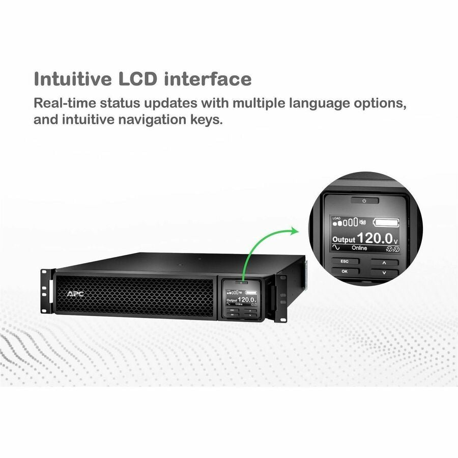Alternate-Image6 Image for APC Smart-UPS On-Line, 2200VA, Rackmount 2U, 120V, 6x 5-20R+1x L5-20R NEMA outlets, SmartSlot, Extended runtime, W/ rail kit